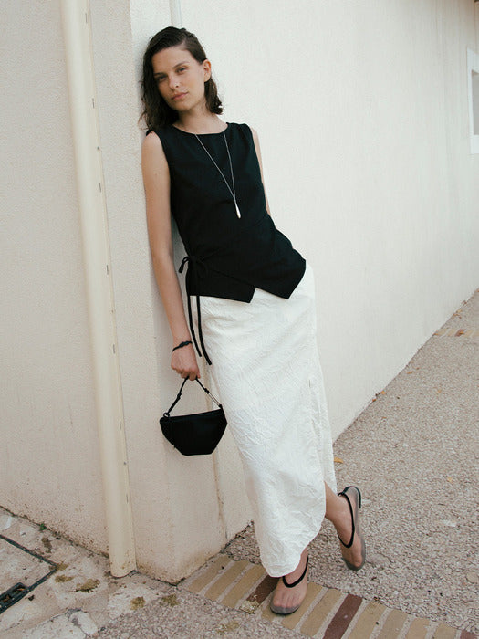 Loeuvre Crease Slit Long Skirt