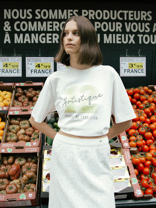 Loeuvre Crack Print Boxy T-shirt