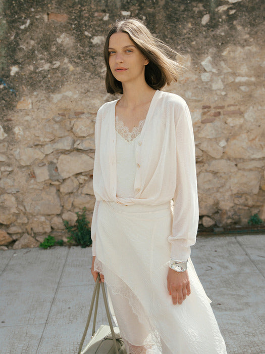 Loeuvre See-through Twist Cardigan