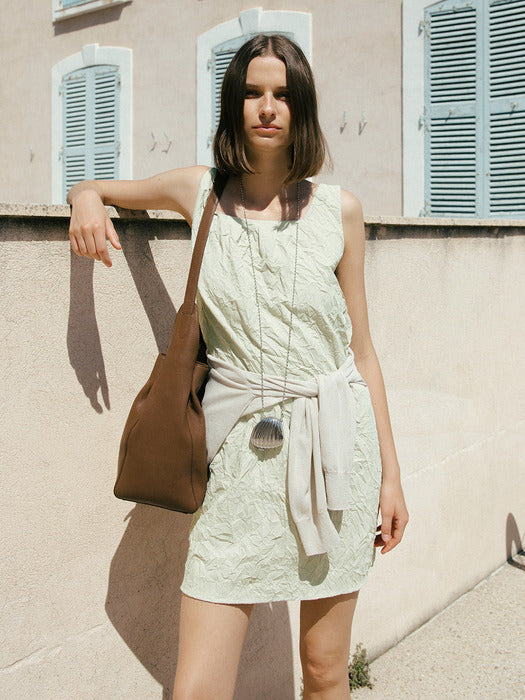 Loeuvre Crease Tucked Mini Dress