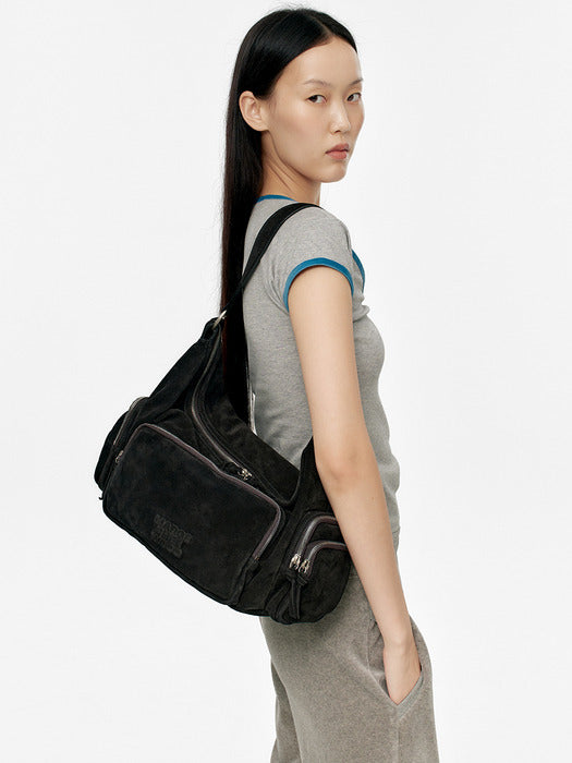 Margesherwood City Hobo EW black suede