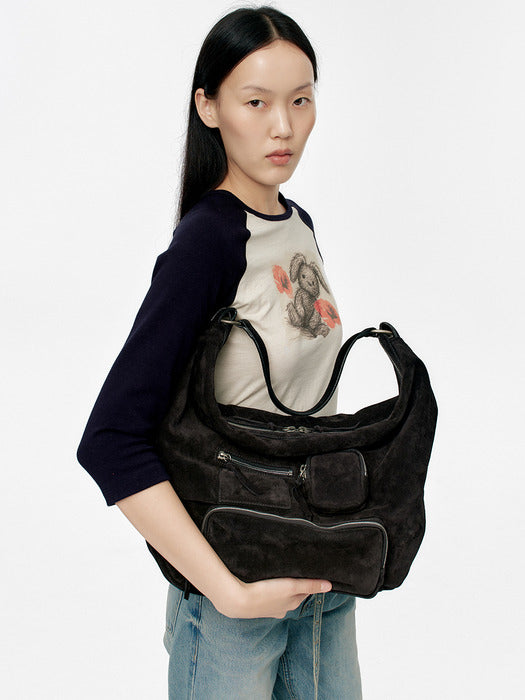 Margesherwood City Hobo NS black suede