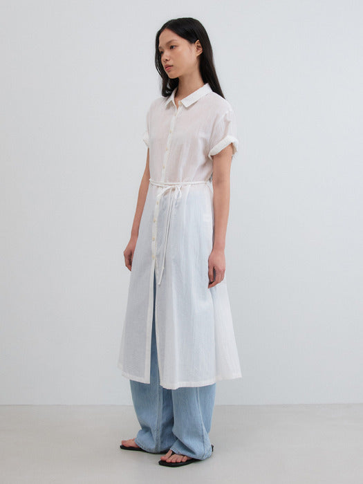 Mango Maniplease Sandi Shirt One Piece - Pure Ivory