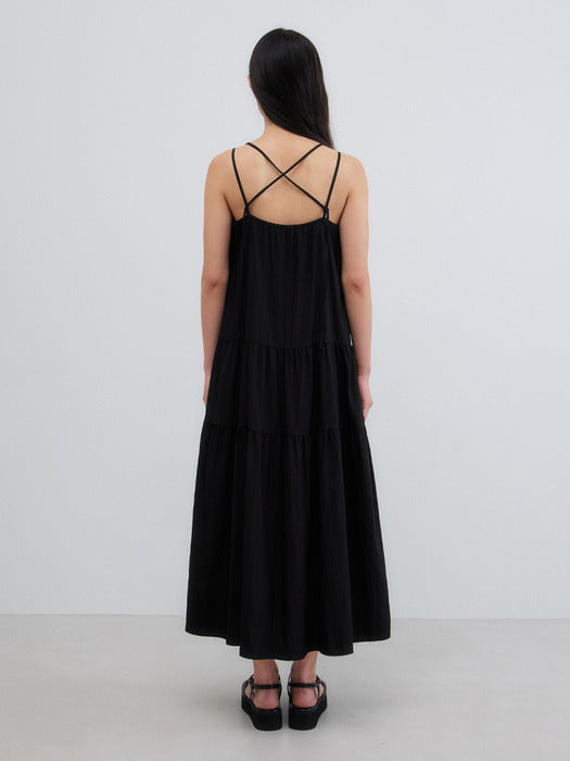 Mango Maniplease Loha String One Piece Black