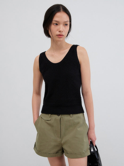 Mango Maniplease Melbun Turn UP Shorts Khaki
