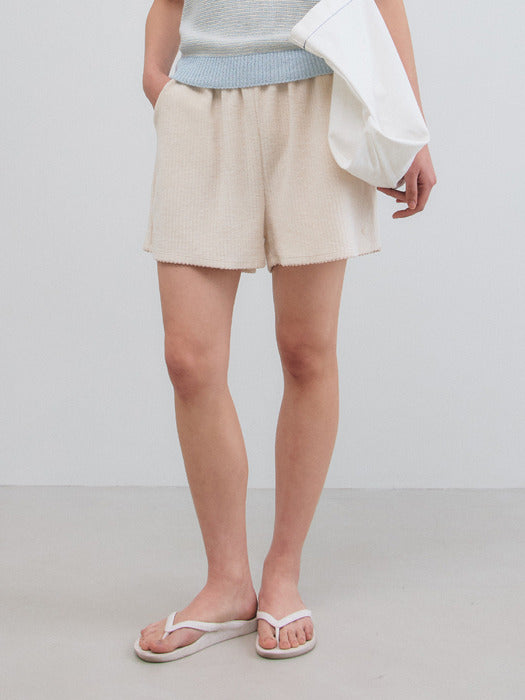 Mango Maniplease Sotie Terry Shorts Natural