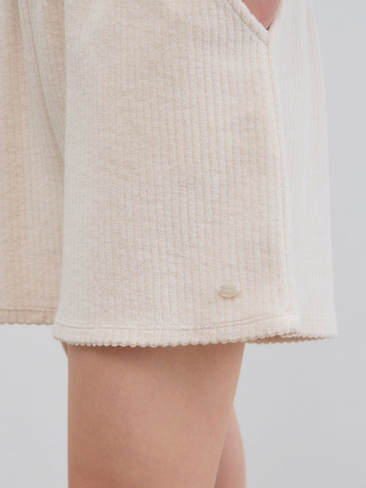 Mango Maniplease Sotie Terry Shorts Natural