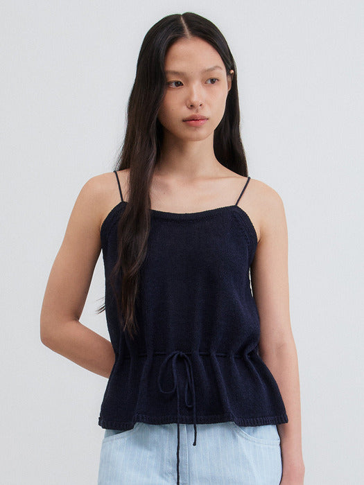 Mango Maniplease Tani Knit Sleeveless Navy