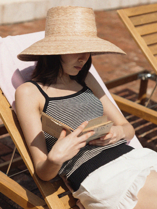 Mango Maniplease Sen Stripe Knit Sleeveless Black