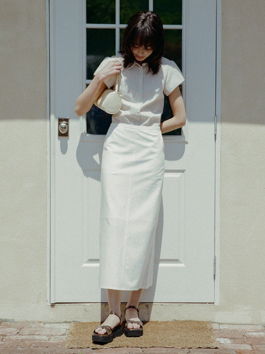 Mango Maniplease Dona Skirt Ivory