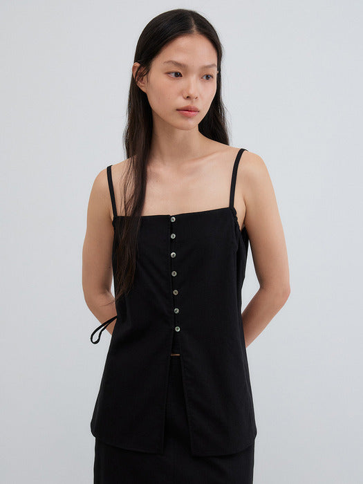 Mango Maniplease Dona Button Sleeveless Black