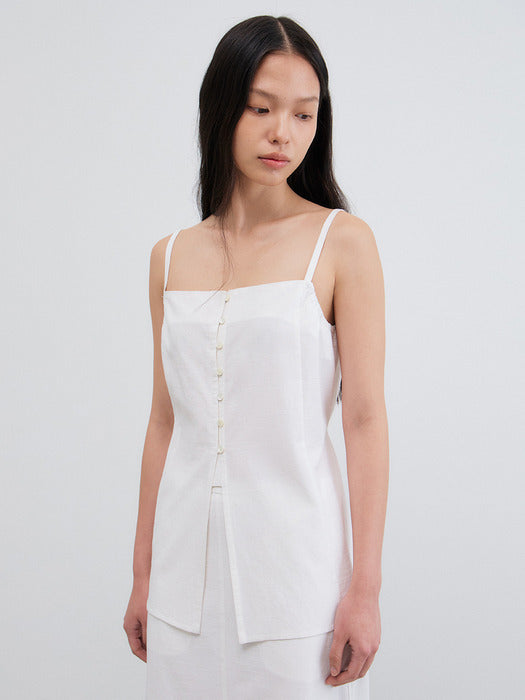 Mango Maniplease Dona Button Sleeveless Ivory