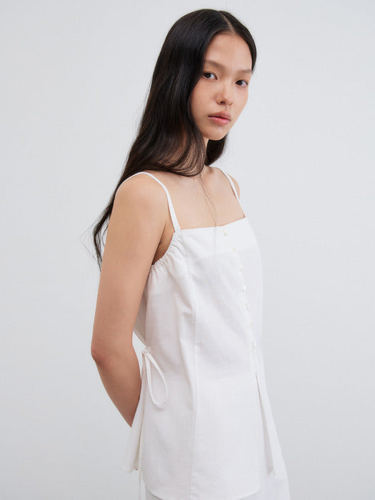 Mango Maniplease Dona Button Sleeveless Ivory