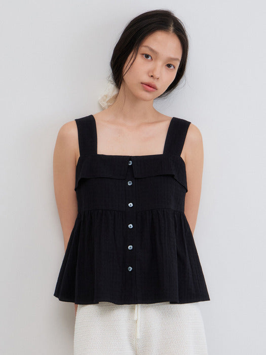 Mango Maniplease Mello Sleeveless Blouse Black