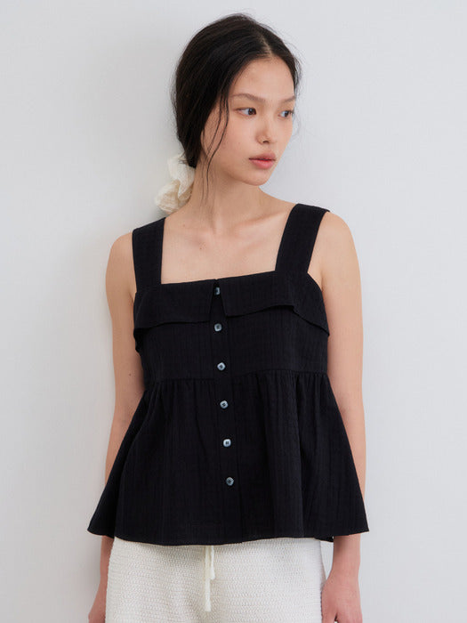 Mango Maniplease Mello Sleeveless Blouse Black