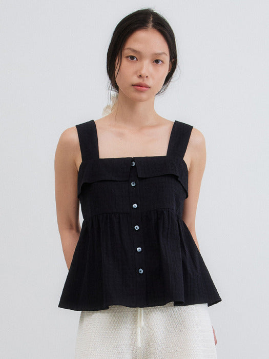 Mango Maniplease Mello Sleeveless Blouse Black