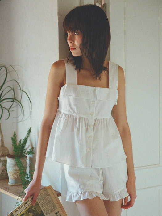 Mango Maniplease Mello Sleeveless Blouse Ivory