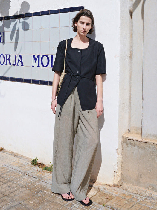 Loeuvre Waist-Banded Wide Pants