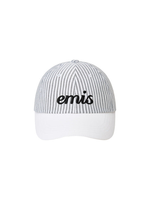 Emis Stripe Ball Cap-Black
