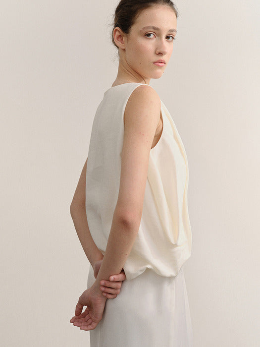 Kindersalmon Paul Draped Top Cream