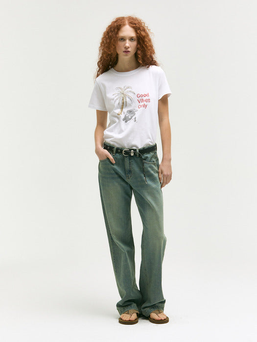 CHARMCHARM BEACH T-SHIRT_white