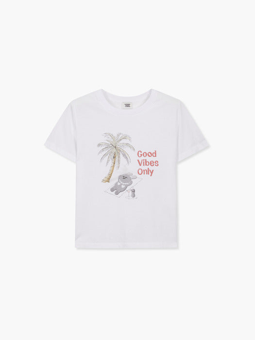 CHARMCHARM BEACH T-SHIRT_white