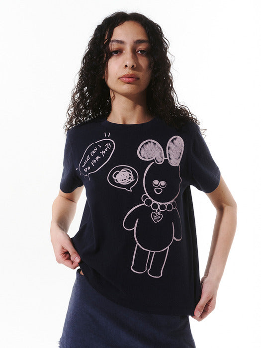 Margesherwood Drawing Wood T-Shirt navy
