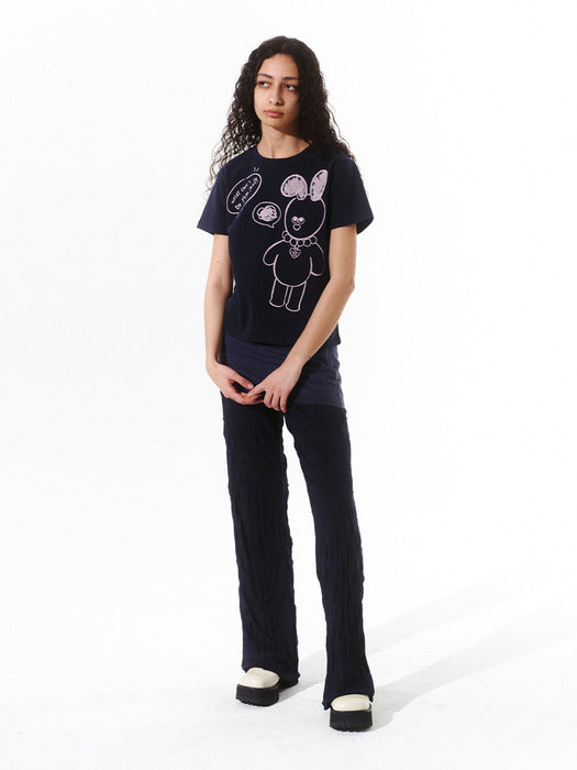 DRAWING WOOD T-SHIRT_navy