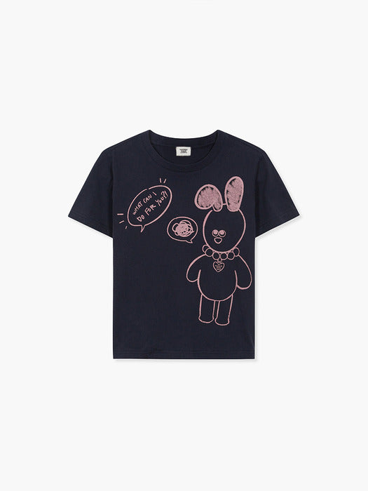 DRAWING WOOD T-SHIRT_navy