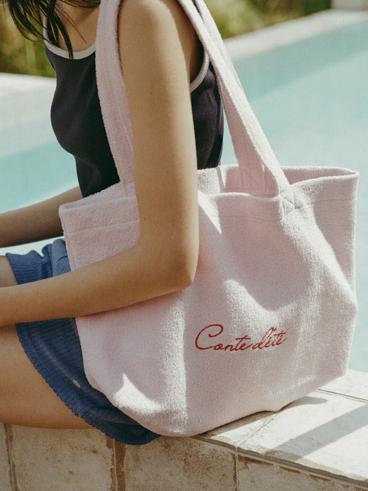 Mango Maniplease Conte Terry Bag Pink