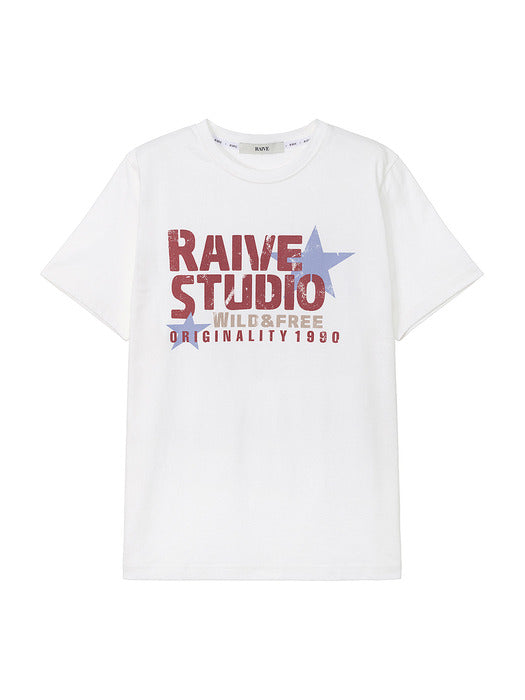 [raive] (UNISEX) RAIVE STUDIO Star T-shirt VW5ME651_2color