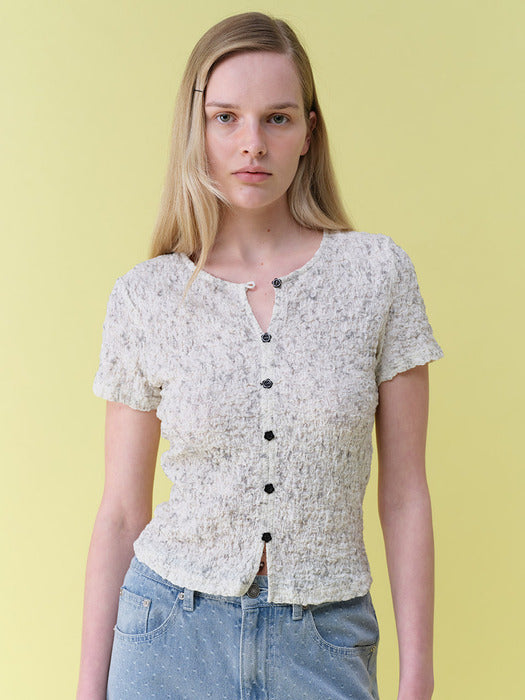Raive Wrinkle Button Blouse