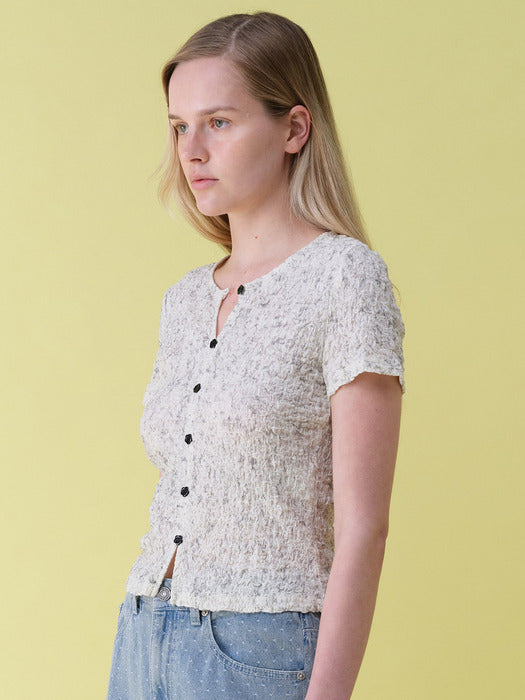 Raive Wrinkle Button Blouse