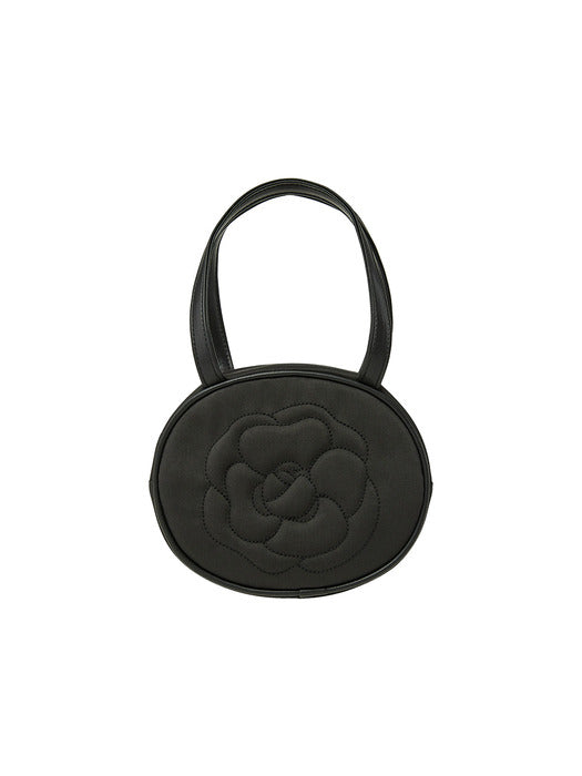 [emis] ROSE STITCH ROUND BAG-BLACK