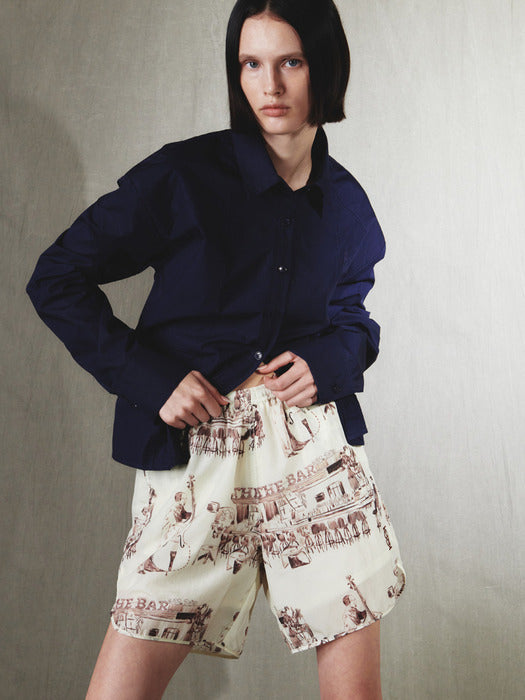 Kijun Libre Shorts Print Beige