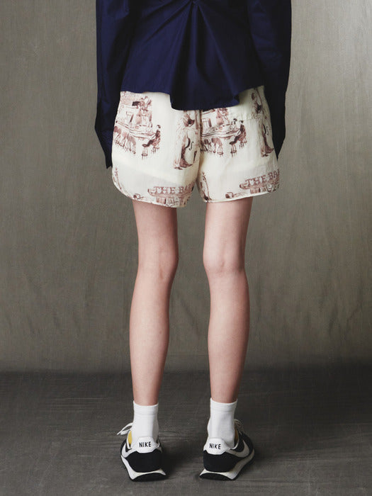 Kijun Libre Shorts Print Beige