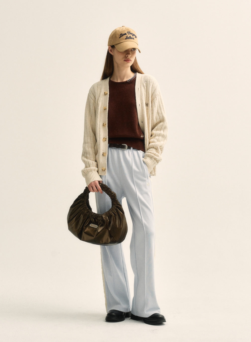 [satur] Bon Voyage 5 Panel Ball Cap - Beige