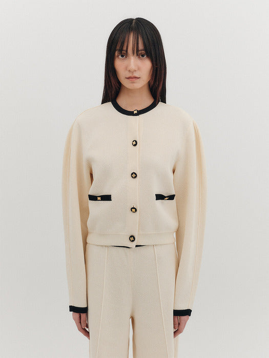 Eenk [K] Round Neck Knitwear Cardigan - 2 Colors