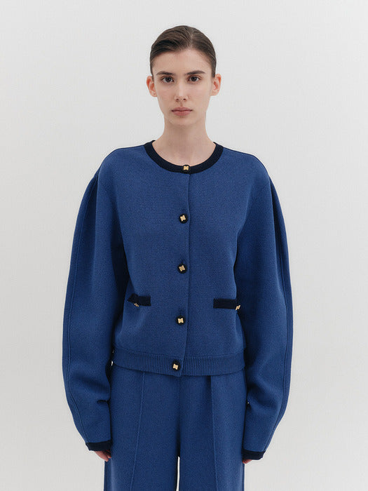 [EENK] [K] Round Neck Knitwear Cardigan - 2 Colors