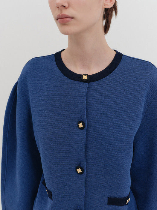 [EENK] [K] Round Neck Knitwear Cardigan - 2 Colors
