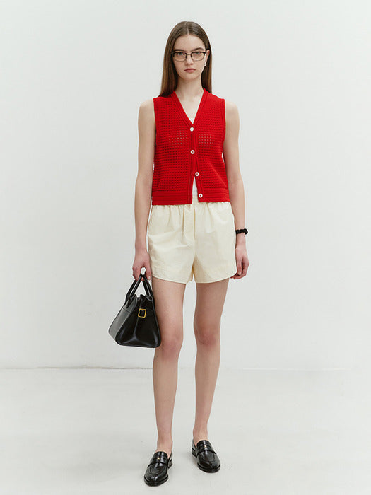 Dunst Woven Banding Shorts Cream