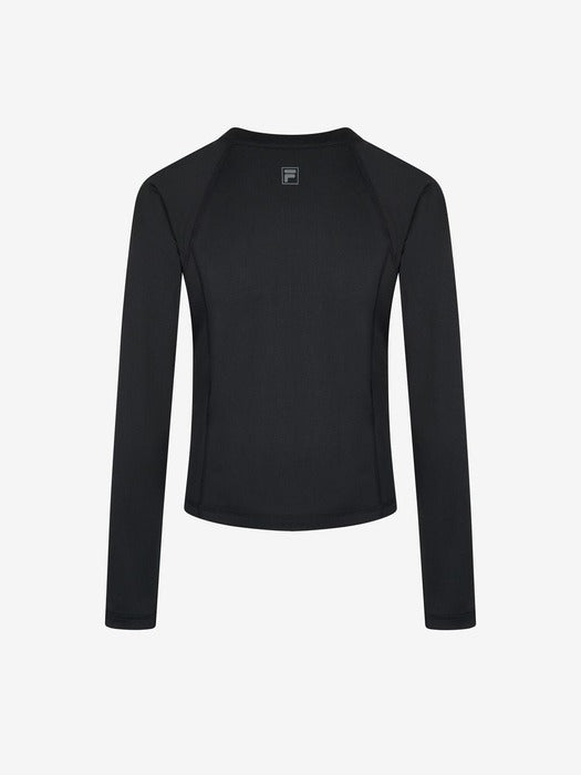Semi-cropped zip-up rashguard_FS2RTH2451F_BLK