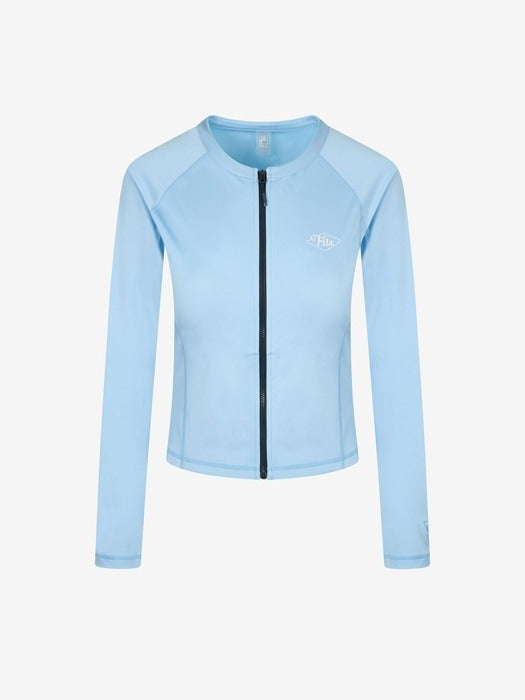 Semi-cropped zip-up rash guard_FS2RTH2451F_LBU