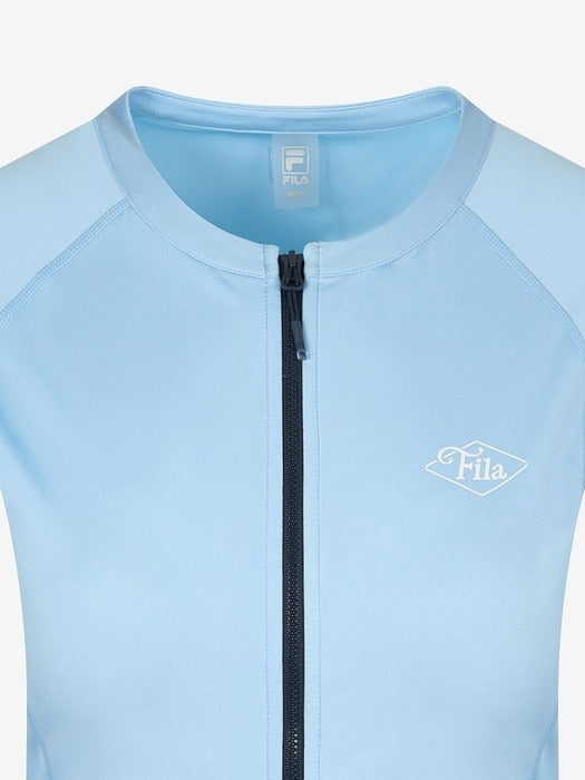 Semi-cropped zip-up rash guard_FS2RTH2451F_LBU