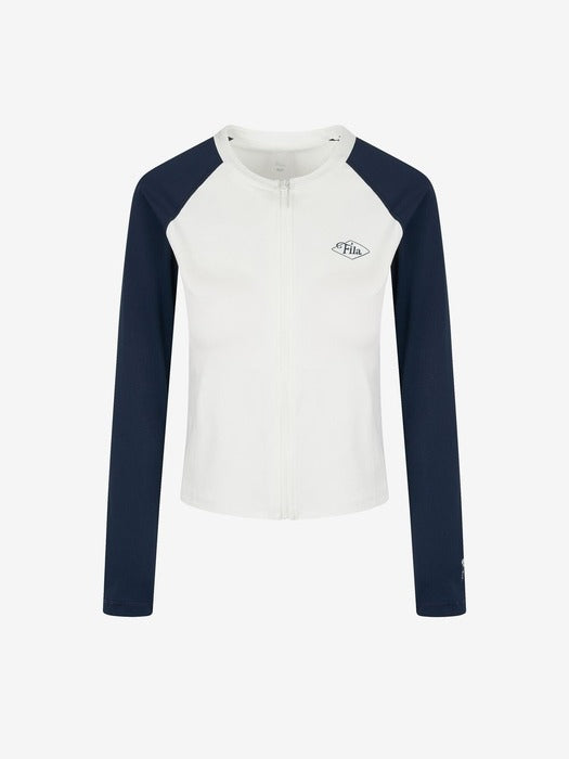 Semi-Cropped Zip-Up Rashguard_FS2RTH2451F_OWH