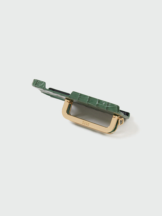 [EENK] Phone Case with Leather Strap - Croco Green