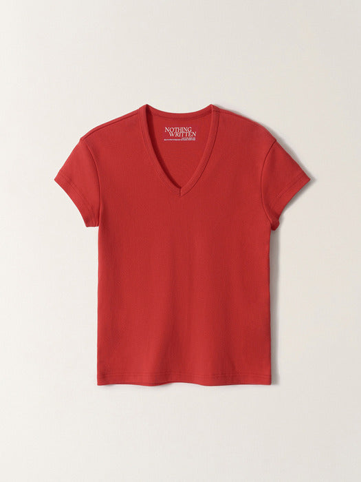 90s V-Neck T-Shirt (Red)