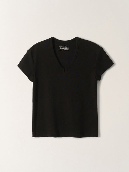Nothing Written 90s V-Neck T-Shirt (Black)