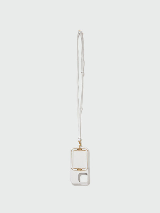 [EENK] Phone Case with Leather Strap Crinkle White
