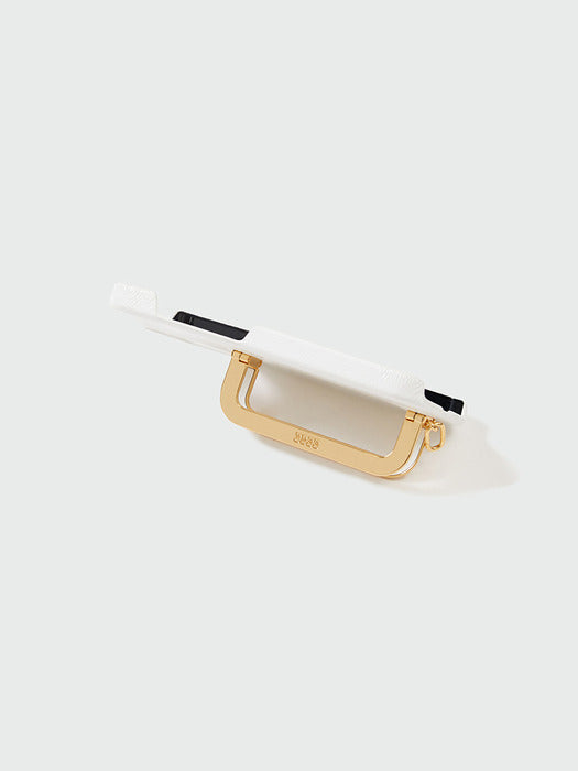 [EENK] Phone Case with Leather Strap Crinkle White